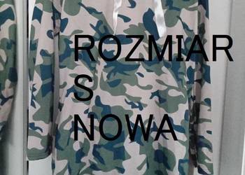 Bluza Damska Długa Kaptut Moro Khaki S Nowa Lekka Tunika