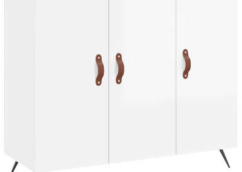 Szafka biała połysk 90x34x80 cm materiał drewnopochodny WM-828078