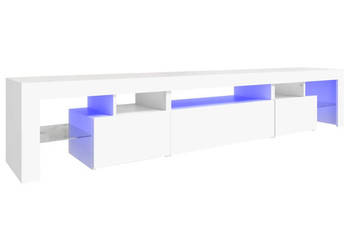 Szafka pod TV z oświetleniem LED biała 215x365x40 cm WM-3152794