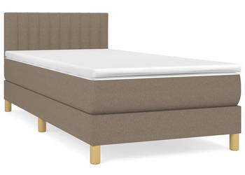 Łóżko kontynentalne z materacem taupe tkanina 90x200 cm WM-3140749