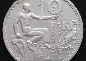 Czechosłowacja 10 koron 1932 - srebro