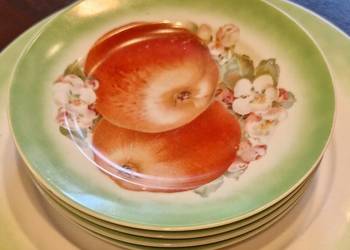 Stare TALERZE DESEROWE 4szt Ćmielów porcelana Owoce vintage na prezent