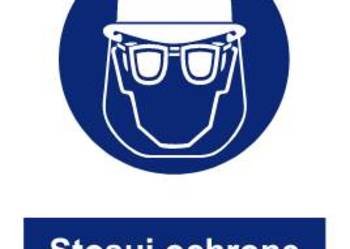 Naklejka BHP Stosuj ochronę głowy i twarzy GL019