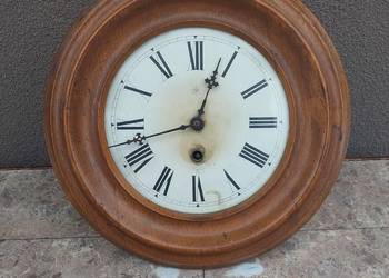 Stary okrągły zegar ścienny klubowy przedwojenny Junghans chodzik F024