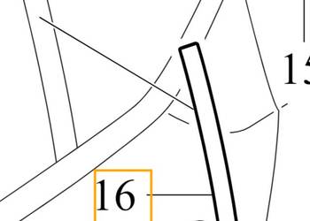 VOLVO C40 listwa ozdobna pionowa drzwi prawy tyl czarny OE 32262949