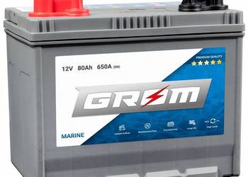 AKUMULATOR DO ŁODZI 80Ah 650A, CAMPERÓW GROM MARINA TCZEW