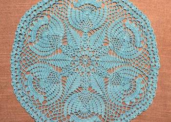 Serwetka szydełkowa 37cm niebieska (S132)