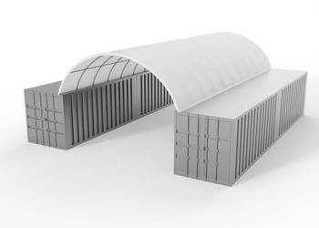 Zadaszenie kontenerowe 6x12m PVC 750g/m2