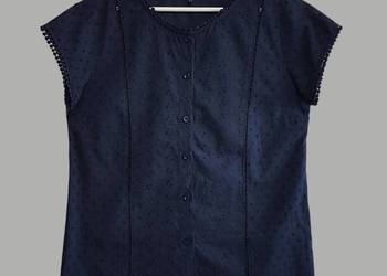 Damska bluzka granatowa bawełniana z krótkim rękawem Greenpoint 38/M