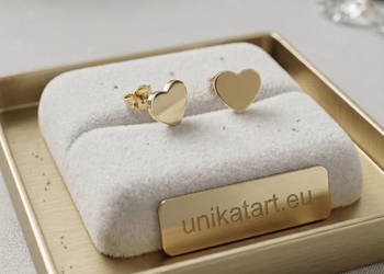 Kolczyki Złote Serduszka – Stal Chirurgiczna