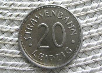 Noldgeld 20 Pfennig --LIPSK na przejazdy tramwajowe