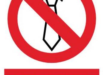 Naklejka BHP Zakaz wchodzenia osób w krawatach ZZO-34