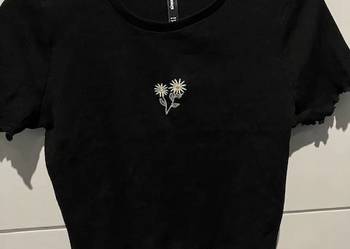 czarna koszulka xs 34 sinsay