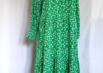 Sukienka długie rękawy Zielona r. 38 H&M wiskoza NOWA