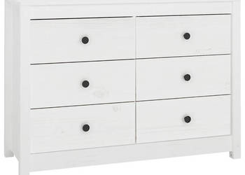 Komoda biały 100x40x72 cm lite drewno sosnowe WM-821765