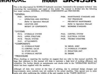 Kobelco SK40SR SK45SR instrukcja naprawy service