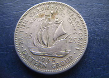 Stare monety 25 cent 1965 Karaiby