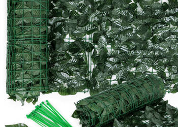 Sztuczny bluszcz żywopłot 300x50 cm zielona osłona na balkon maskująca