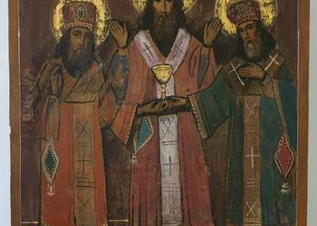 Ikona Święci metropolici Focjusz Teognost Cyprian 0196