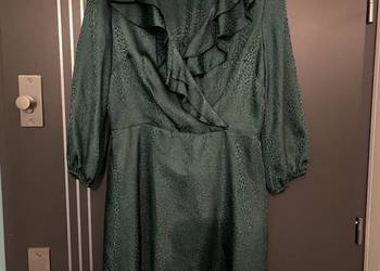 River Island sukienka butelkowa zieleń imprezowa roz.38/40