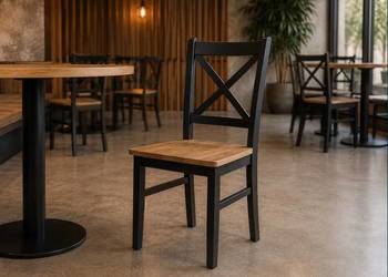 Krzesło KRZYŻAK CZARNY do domu, jadalni, restauracji, lokalu, sali weselnej