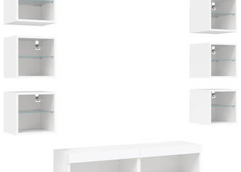 8-częściowy zestaw mebli TV z LED biały WM-3216633