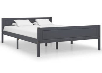Rama łóżka z litego drewna sosnowego szara 140 x 200 cm WM-322127