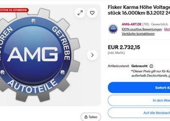 Baterie Bateria 16tkm Fisker Karma 2012 Moduł Akumulatorowy Hi-Voltage 24mg