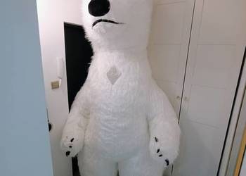 GIGANT XXL KOSTIUM DMUCHANY BIAŁEGO MISIA 2.6 METRA 260 CM - sprz. prywatna