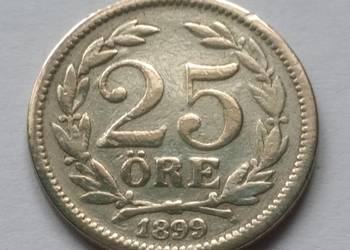 25 ORE 1899 Szwecja, SREBRO, RARYTAS!