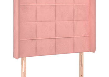 Zagłówek do łóżka z LED różowy 103x16x118/128 cm aksamit WM-3124095