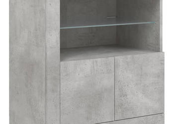 Szafka z oświetleniem LED szarość betonu 605x37x67 cm WM-836619