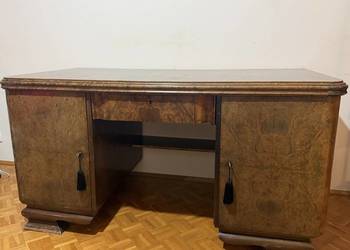 Przepiękne przedwojenne (1936) biurko art deco polskie fornir retro vintage