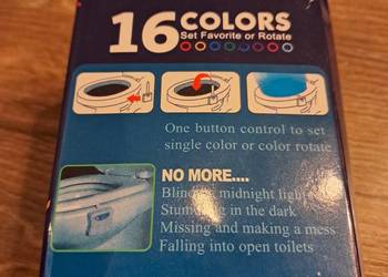 nowe lampki 18 kolorów do WC uruchamiane czujnikiem ruchu mam ich kilka cen