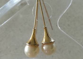 Kolczyki imitacja perły kolor złoty Kolczyki imitacja perły kolor złoty