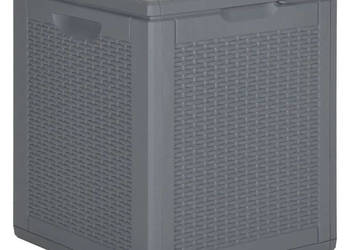 Skrzynia ogrodowa szara rattan PP 90 L WM-364059