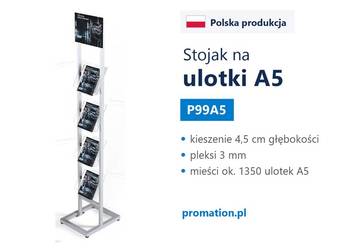 Stojak reklamowy na ulotki A5, wolnostojący ekspozytor do biura P99A5