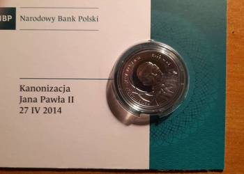 Moneta srebrna "Kanonizacja Jana Pawła II 27 IV 2014" 10 zł z 2014 r.