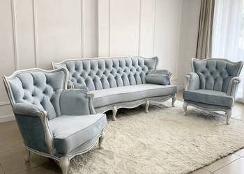 Komplet Ludwikowski zestaw sofa fotele Ludwik odnowiony antyk
