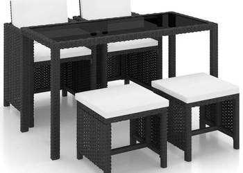 vidaXL 5-cz. zestaw mebli ogrodowych z poduszkami, rattan PE(SKU:42521)