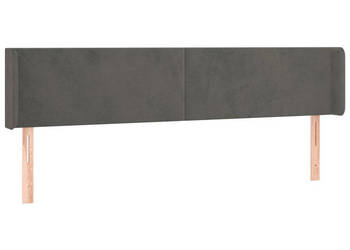 Zagłówek do łóżka z LED ciemnoszary 163x16x78/88 cm aksamit WM-3123011