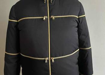 Moschino puchówka damska czarna zamki w kolorze złota