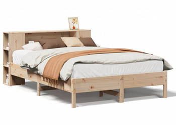 Łóżko z regałem bez materaca lite drewno sosnowe 150x200 cm WM-3322828