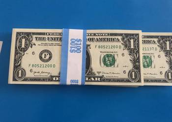 Nowe 100 banknotow 1 dollarowych - posiadaja blad druku