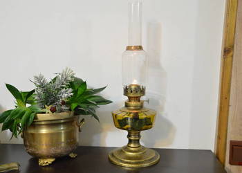 piękna szklana LAMPA NAFTOWA b. stara