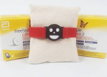 Opaska ochronna na sensor FreeStyle Libre 2 - Uśmiech - Czerwona