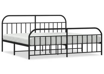 Łóżko Metalowe Czarne Rama Łóżka Ze Stelażem 193x203cm WM-353659