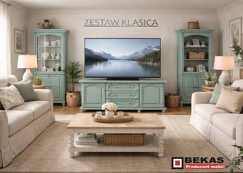 Śliczna Witryna 90` Klasica TURKUS Pastelowy Styl Lakier RAL6034 BEKAS MEBL