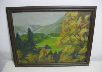 Obraz na płótnie - St. Sarek - 1990r. - 67x52cm. -