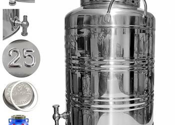 Beczka ze stali inox 25L z kranem do transportu przechowywania serwowania